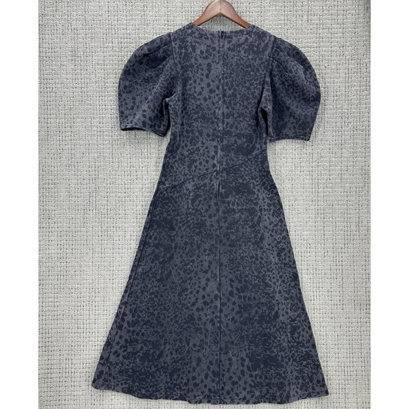 En Saison Harlow Midi Dress Size S Black Animal Print Acid Wash Denim NWT - Picture 4 of 12